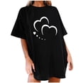 thumbnail image 1 of Blouses à Manches Courtes pour Femmes Mode Femme Uni Col Rond Imprimé T-Shirt à Manches Courtes Impression Blouse Ample Hauts Femmes Hauts à Manches Courtes Hauts à Manches Courtes pour Femmes, 1 of 5