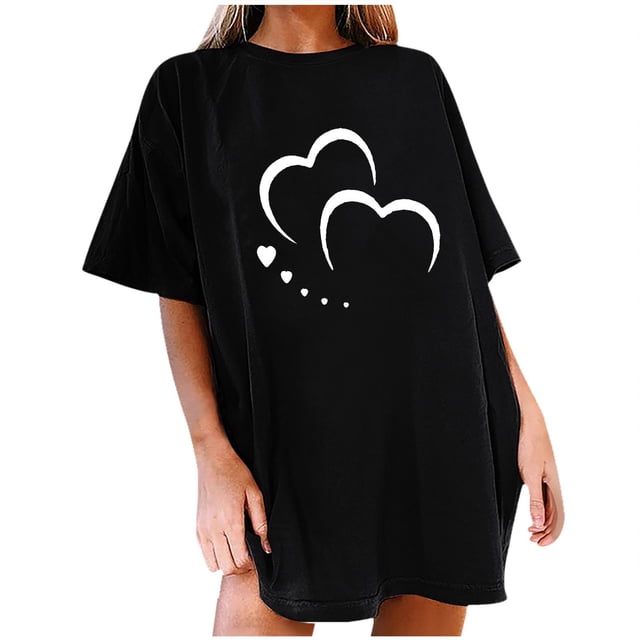 Blouses à Manches Courtes pour Femmes Mode Femme Uni Col Rond Imprimé T-Shirt à Manches Courtes Impression Blouse Ample Hauts Femmes Hauts à Manches Courtes Hauts à Manches Courtes pour Femmes