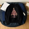 thumbnail image 4 of CEHVOM Femmes Manches Longues Col Rond Imprimé de Noël T-Shirt Décontracté Hauts Chandail Blouse, 4 of 4