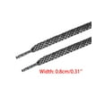 thumbnail image 3 of INSPIRE CHIC Metallic Sparkly Checkered Flat Wide Thick Shoelaces for Sneakers Black and Silver 180cm/70.9", 3 of 4