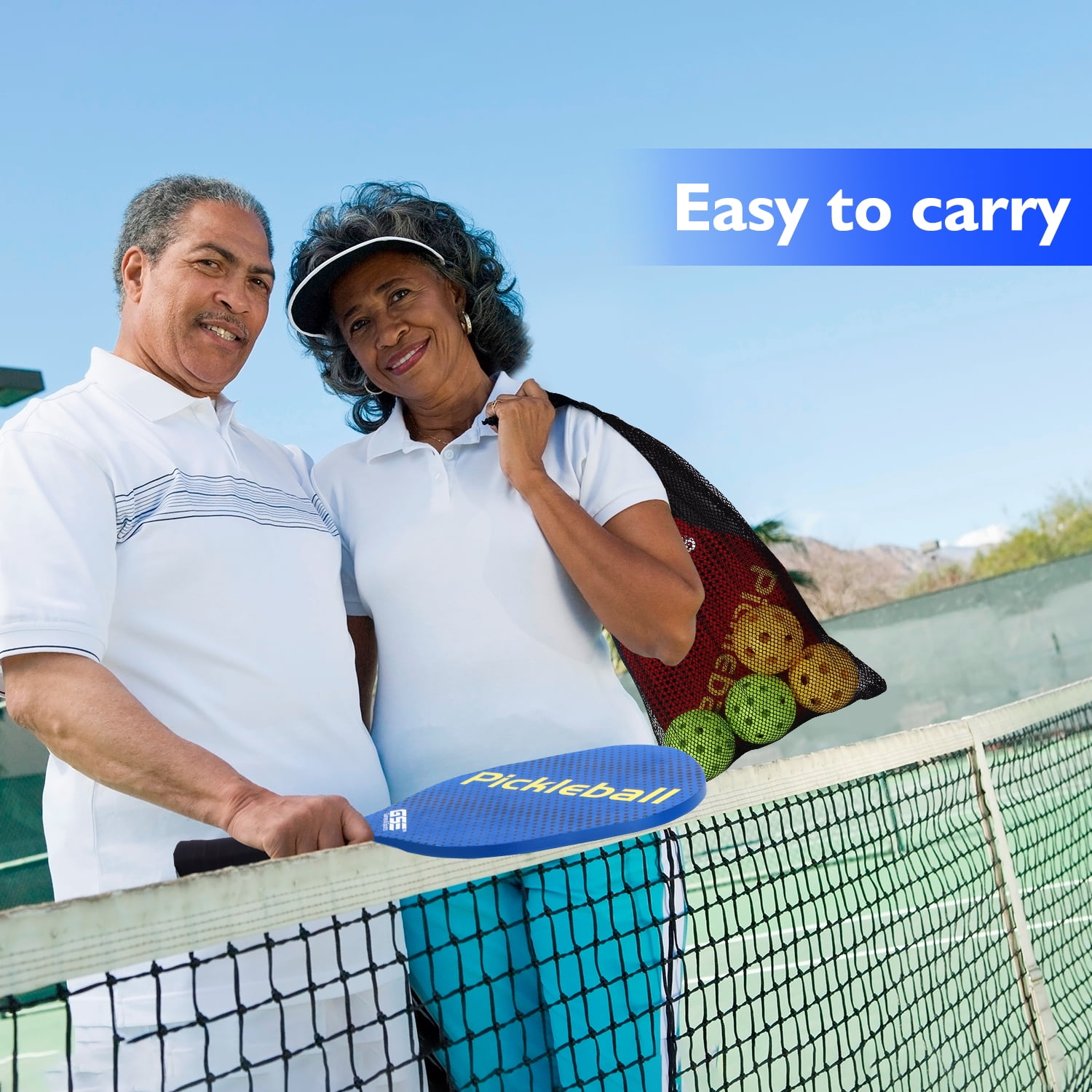 GSE Games & Sports Expert Hardwood Pickleball Paddle Set, Lightweight Pickleball Rackets with Pickleball and Carry Bag. Great for School, Community Center, Athletic Club - 4 Paddles / 6 Balls
