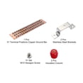 thumbnail image 3 of Uxcell 1 Set Wall Mounted 20" x 3.94" x 0.24" Copper Ground Bar 51 Terminal Positions Ground Bar Kits, 3 of 5