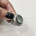 thumbnail image 5 of Labradorite Mans Ring, Natural Blue Fire Labradorite, Unisex Ring, Silver Jewelry, 925 Silver Ring, Birthday Gift, Heavy Men Ring, Arabic Design, Ottoman Style Ring, Christmas, Turkey Mens Signet Ring, 5 of 6