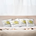 thumbnail image 4 of Ambesonne White Throw Pillow Cover 4 Pack, Valentines Sun Romance, 18", Yellow Charcoal Grey, 4 of 5