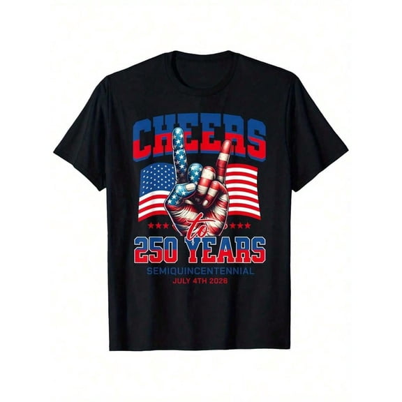 Patriotic USA 250 Years Semiquincentennial July 4th 2026 Graphic T-Shirt, American Flag Design
