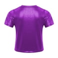 thumbnail image 3 of Sholeno Kid Boys Girls Jazz Hip Hop Modern Dancewear Festival Party Dance Tops Sparkly T Shirt Tees Purple 14-15, 3 of 6