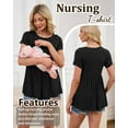 thumbnail image 2 of Women's Maternity Clothes Short Sleeve Nursing Tops Breastfeeding Shirts 3-Pack, 2 of 4