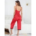 thumbnail image 6 of Women's Casual Modal Pajamas Sets Lace Trim Cami Tops Long Pants Sleepwear, 6 of 7