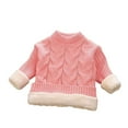 thumbnail image 1 of FAOWME Pull d'Automne pour Enfants Garçons Col Rond Tricoté Filles Épais et Bas Pull Col Bas Rose 2-3 Ans, 1 of 4