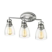 RADIANCE Goods Contemporary 3 Light Brushed Nickel Bath Vanity Light Clear Glass 23" Wide