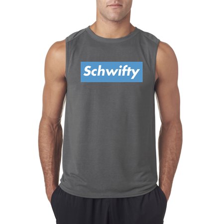 New Way 858 - Men's Sleeveless Schwifty Supreme Rick Morty Parody Logo 2XL