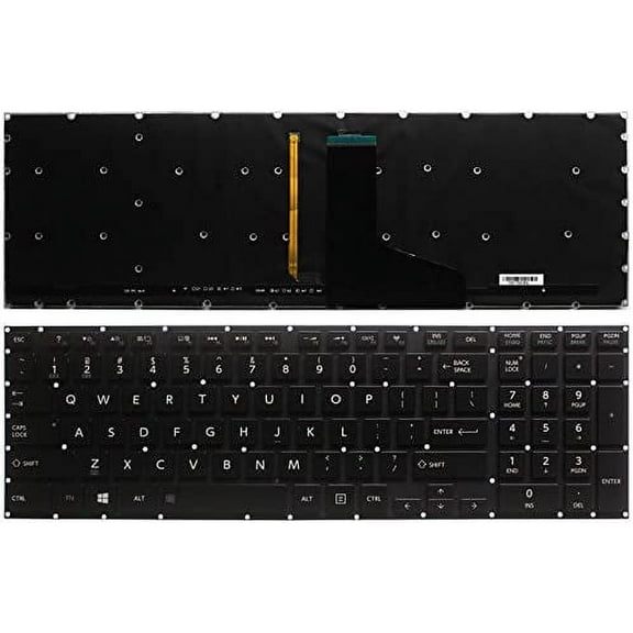 New US Black Backlit English Laptop Keyboard (Without Frame) Replacement for Toshiba Satellite P75-A7100 P75-A7200 P75-A7100 Light Backlight