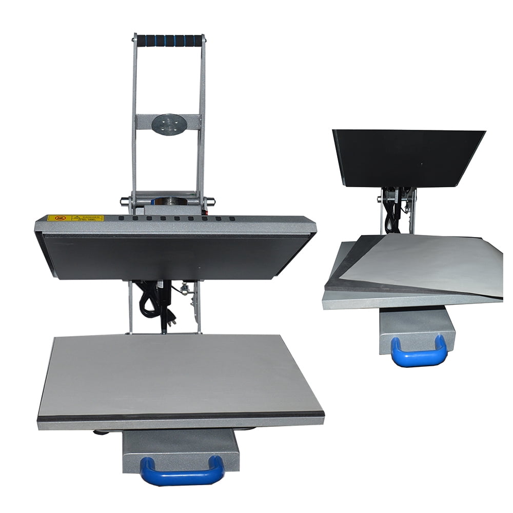 EQCOTWEA Drawer Design Semi-Automatic Electric Heat Press Machine Sublimation Transfe Machine with Silicone Pad