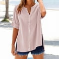 thumbnail image 2 of Elegant Stand Collar Blouse for Women Flowy Silhouette Comfortable Day Wear Pink M, 2 of 7