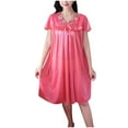 thumbnail image 2 of Aueoeo Fashion Nightdress For Women Summer Casual Solid Color Night Dress Sleep Shirts Night Shirts Ladies Nightgown, 2 of 5