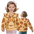 thumbnail image 3 of Garronmavis Cute Giraffe Long Sleeve Pullover Casual Pullover Drop Shoulder Sweater Top Stylish Toddler Girl Sweatshirt Clothes Outfit Polyester Spandex Fabric for Girls 5-6 Years Old, 3 of 7