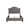 thumbnail image 5 of Full Size Gray Velvet Bed Frame - Modern Traditional Bedroom Furniture, Nailhead Trim, Solid Wood, 59.5"W x 82"L x 62"H, Panel Bed, 5 of 7