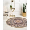 thumbnail image 3 of Rugs.com Rabia Collection Rug – 5' Round Beige Low Rug Perfect For Kitchens, Dining Rooms, 3 of 8