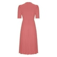 thumbnail image 5 of Summer Dresses for Women 2025 Plus Size Csual Pleated Short Sleeve Crew Neck Short Dress with Zipper Sundresses for Women Beach Fashion, 5 of 5