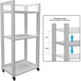 thumbnail image 2 of Natwind 3-Tier Movable Printer Stand with Rolling Floor-Standing Adjustable Storage Shelf Rack, White, 2 of 10