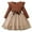 Khaki, variant on JSGEK Toddler Girl Polka Dotted Multilayer Ruffled Long Sleeve Trendy Party Dresses Yellow 7 Years