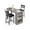 Grey, variant on Ourlova 3Piece 36in Wooden Counter Height Dining Table Set For Kitchen Bar Table And Chairs Tall Kitchen Breakfast Nook With Stools 2 Barstools Storage Shelves SpaceSaving