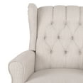 thumbnail image 4 of GDF Studio Sheila Contemporary Fabric Tufted Wingback Rocking Chair, Beige and Dark Brown, 4 of 9