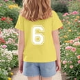 thumbnail image 7 of THDHVS Girls Shirts,Girls Short Sleeve Tops,Kids Number Print Short Sleeve Tee Casual Everyday Yellow 5-6 Years, 7 of 7