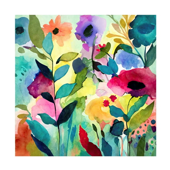 Canvas Wall Art - Sasha 'Dancing Lessons' Wall Art for Living Room, Bedroom, or Office Décor by Trademark Fine Art - 14 x 14 Inches