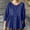 *Blue, variant on Women's V Neck 3/4 Sleeve Button Down Peplum Blouse,Casual Loose Fit Solid Top Army Green,Women's Plus L