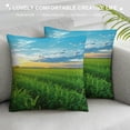 thumbnail image 3 of Creowell Sunset Grass Field Fashion Style Dirt-Resistant Throw Pillow Covers for Couch Sofa Bed Living Room Bedroom Home Decor Summer Pillowcase 1PC 18x18in, 3 of 5