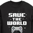thumbnail image 3 of Instant Message - Gamer - Save The World - Toddler & Youth Crewneck Fleece Sweatshirt, 3 of 6