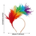 thumbnail image 3 of Red Black Feather Fascinator Headband Elegant Party Hair Accessory for Wedding Cocktail Event, 3 of 6