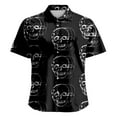 thumbnail image 4 of Halloween Button Up Shirt Men Skull Print Turndown Collar Short Sleeve Regular Fit Shirt Men Casual Graphic, 4 of 5