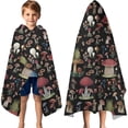 thumbnail image 3 of Red Mushroom Frog Black Pattern Hooded Bath Towel，60"x35" for Ages 3 To 12 Kids, Quick Dry Lightweight Soft Microfiber Hood Beach Towel Cover Up for Kids, 3 of 7