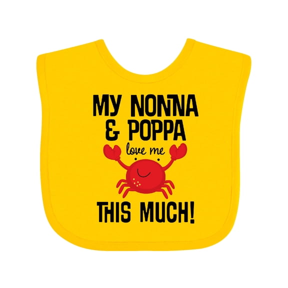 Inktastic Nonna and Poppa Love Me Grandkids Crab Boys or Girls Baby Bib