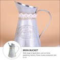 thumbnail image 2 of KONTONTY 1Pcs European Style Bucket Silver Iron Planter for Balcony Decoration Rustic Look, 2 of 8