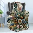 thumbnail image 3 of Ambesonne Floral Eucalyptus Fleece Throw Blanket Western Bloom 50"x70" Dark Tan Multicolor, 3 of 5