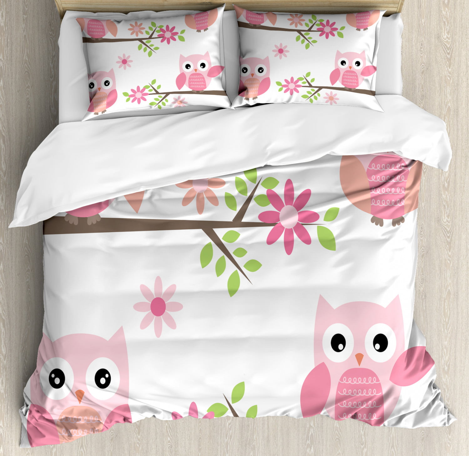 Cute Owls Bedding Duvet Quilt Cover Set Pillowcase Single Double King Super king 