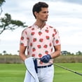 thumbnail image 2 of Wukai Strawberry Floral Men’s Polo Shirts,Quick-Dry Athletic Shirt,Classic Fit Shirts-XX-Large, 2 of 8