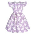 thumbnail image 3 of JAJAHO Easter Girls Short Sleeve Dress Kids Summer Bunny Print Swing A-Line Mini Dress Easter Holiday Outfits 3-10Y Cozy Dresses, 3 of 3