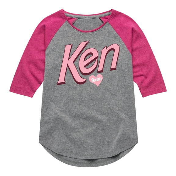 Barbie - Ken Hearts Barbie - Toddler And Youth Girls Raglan Graphic T-Shirt