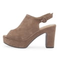 thumbnail image 2 of YDN Women's Peep Toe Sandals Block High Platform Heels with Buckle Strap Slingback Casual Daily Date Outfit Shoes Size 10 Tan, 2 of 4