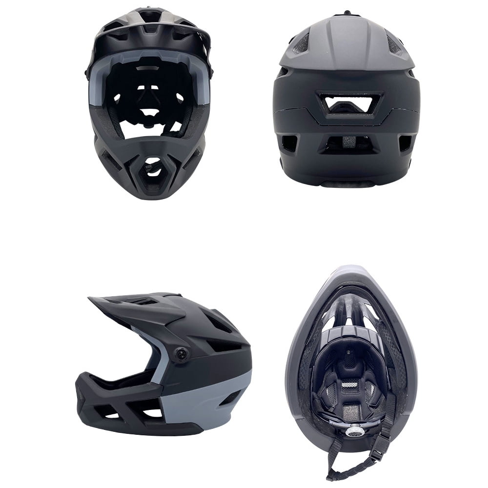 Full Face Mountain Bike Helmet for Men Women Road Bike Helmet Lightweight Adjustable Visor and Goggle Port 55-59CM Impact-Resistant Bicycle Helmet