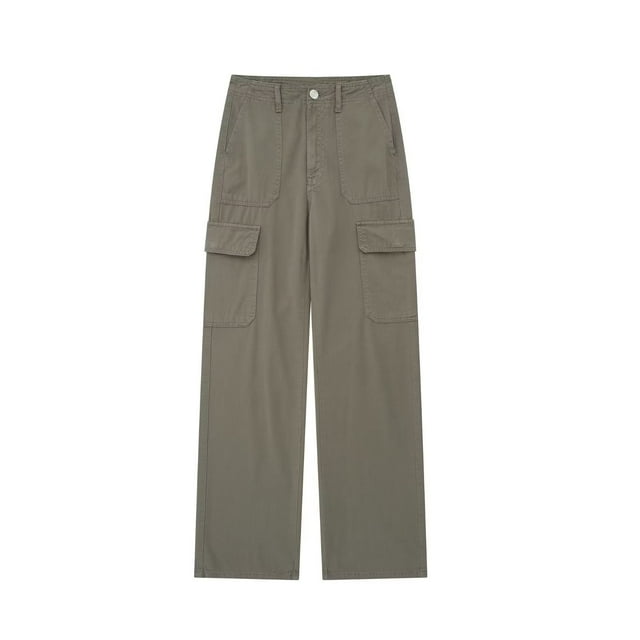 Timegard Pants for Women Straight Leg Solid Color Cargo Pants Lounge Pants with Pockets Fall Outdoor