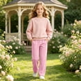 thumbnail image 6 of Kids Athletic Sweatpants Boys Girls Track Pants with Pockets Elastic Waist Straight Leg Casual Joggers for Running Sports Active Workout School Uniform, 6 of 8