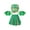 Green, variant on Aislor Girls Schoolgirls Cheer Leader Uniform Crop Top with Pleated Skirt and Pom Poms Dancewear Blue 8