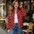 thumbnail image 2 of DISNIMO Ladybug Floral Printed Jackets for Women V Neck Sweatshirts Zip Up Outerwear Jacket Long Sleeve Sweatshirts with Pockets, 4XL, 2 of 7