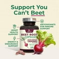 thumbnail image 5 of Beet Root Capsules 1300mg - Extra Strength Red Beetroot Powder Supplement – Supports Nitric Oxide Production, Heart Health & Natural Energy – Non-GMO, Vegan, Gluten Free – 120 Veggie Capsules, 5 of 10
