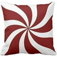 thumbnail image 3 of SUFAM Set of 4 Pillow Cases Stripe Pattern Peppermint Candy Swirl White Generic Christmas Candycane Red Throw Pillowcase Cover Cushion Case Home Decor 16x16 inch, 3 of 5